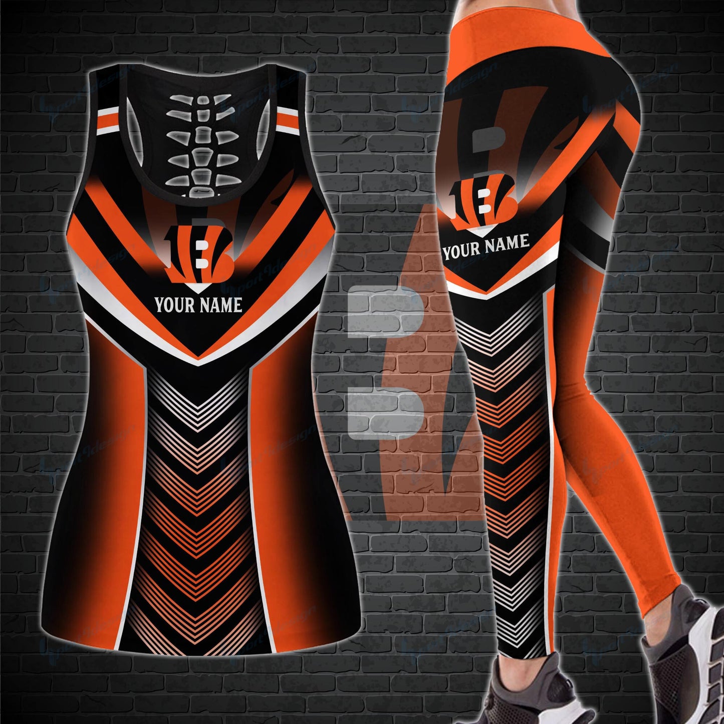 Cincinnati Bengals Personalized Leggings And Tank Top BG07