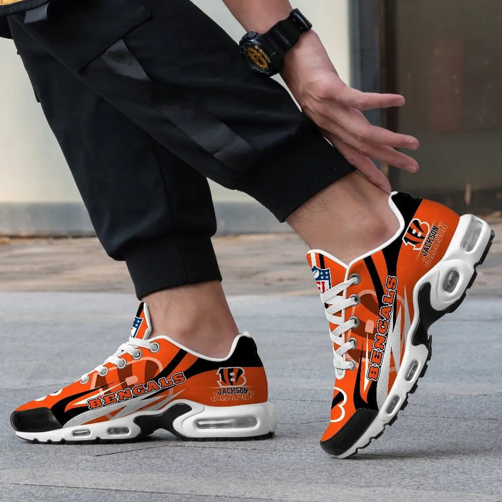 Cincinnati Bengals Personalized Plus T-N Youth Sneakers BG86