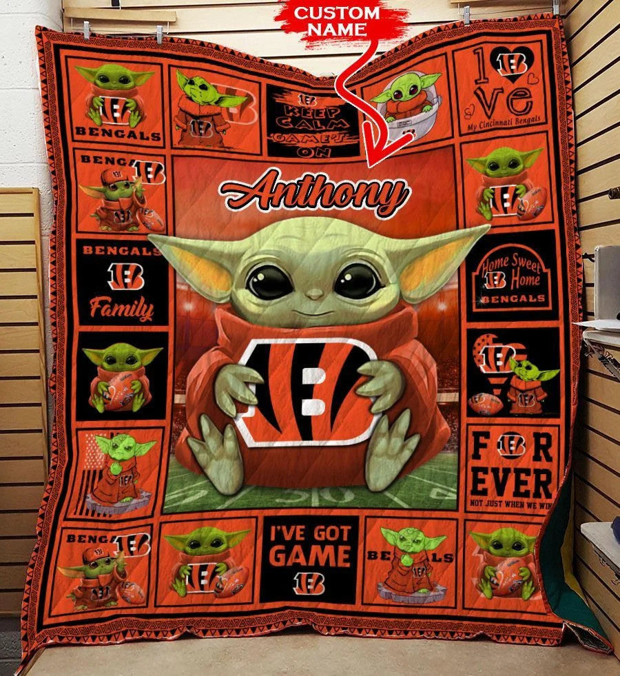 Cincinnati Bengals Personalized Premium Quilt BG10