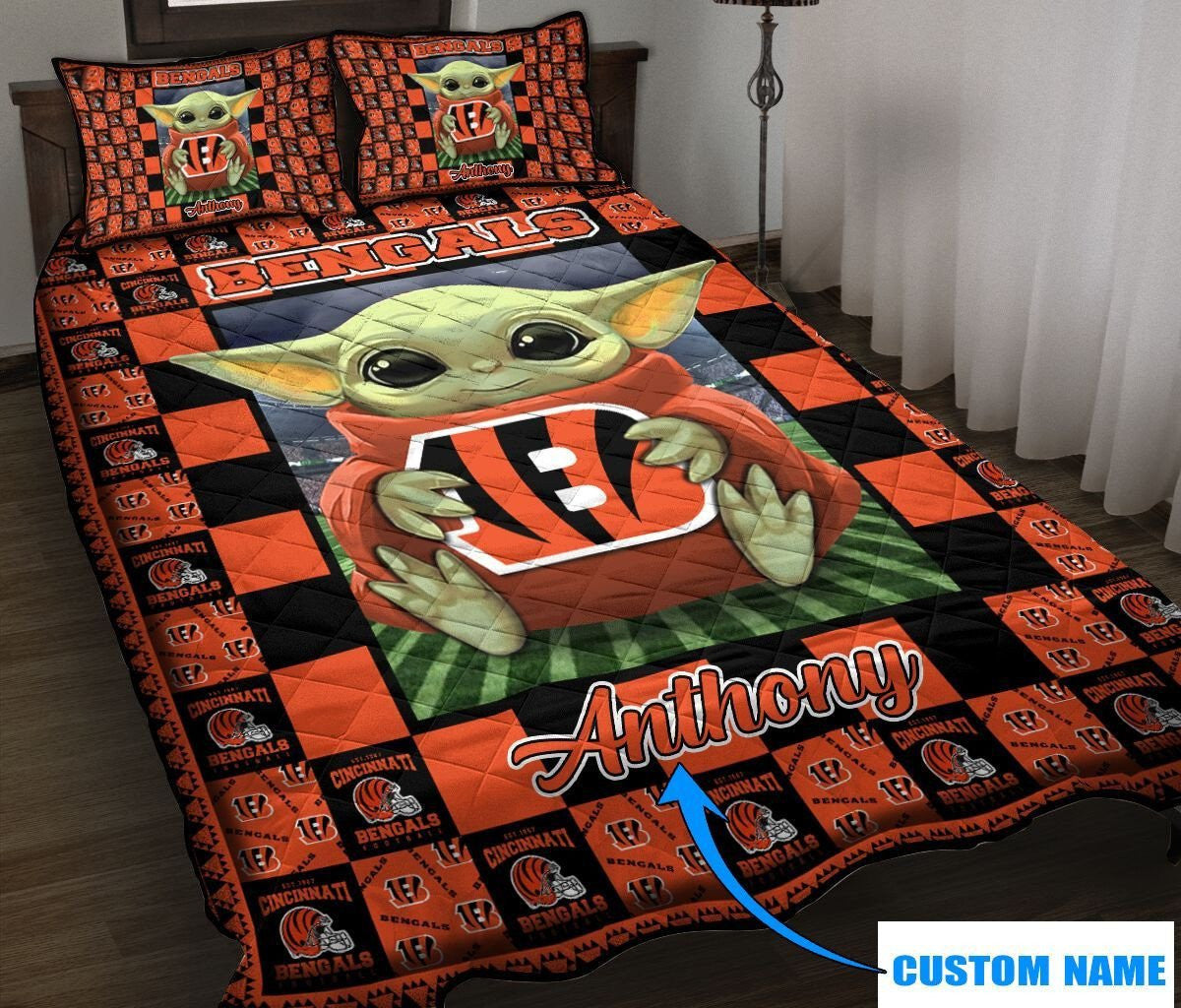 Cincinnati Bengals Personalized Quilt Set BG39