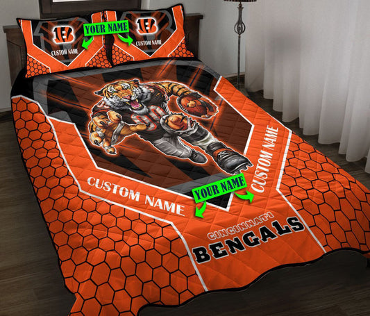 Cincinnati Bengals Personalized Quilt Set BG87