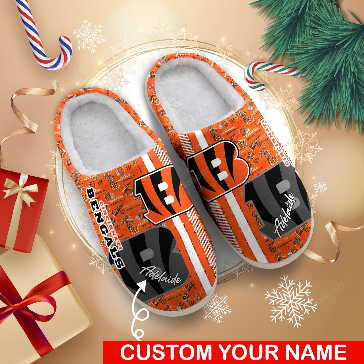 Cincinnati Bengals Personalized Slipper BG64