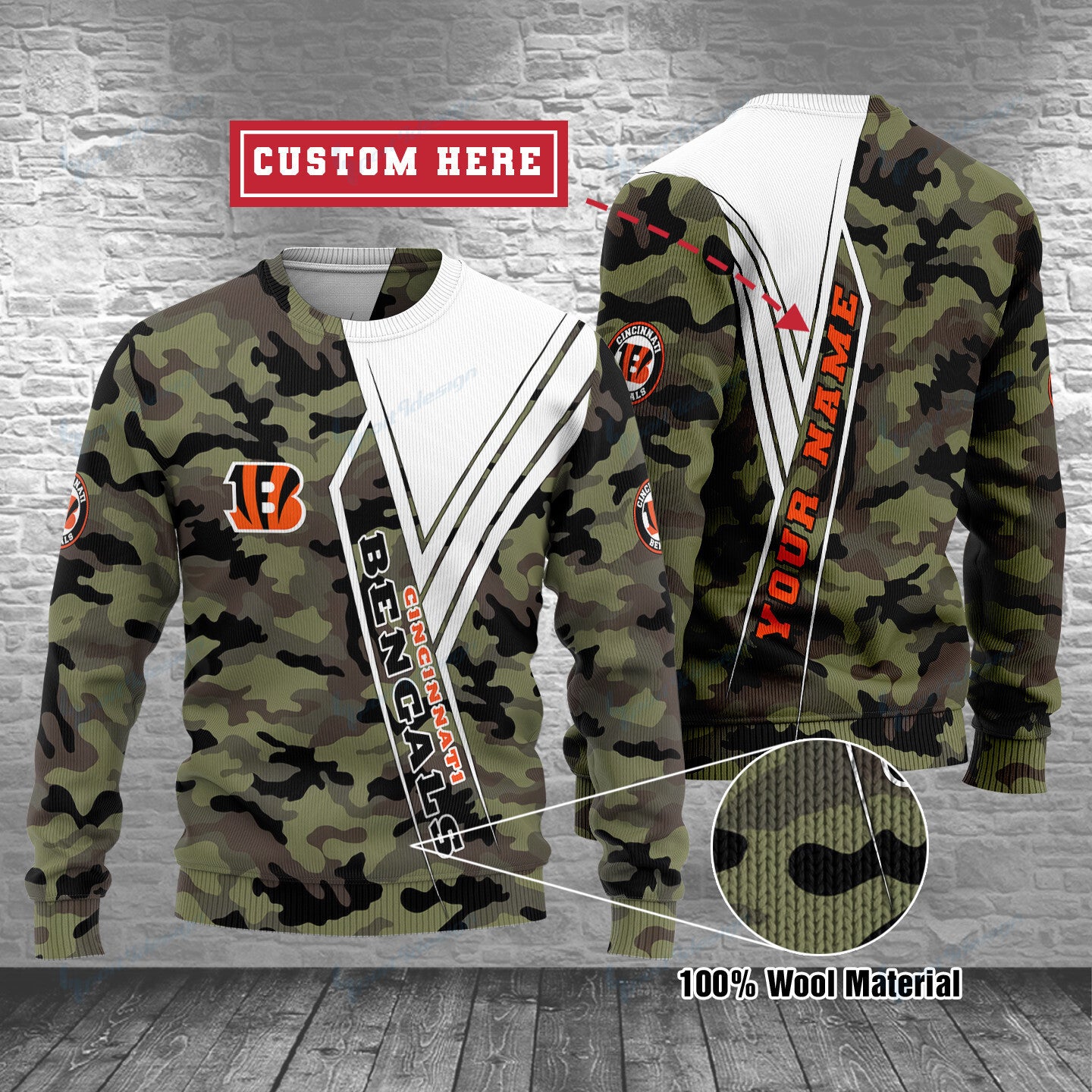 Cincinnati Bengals Personalized Woolen Sweater BG15