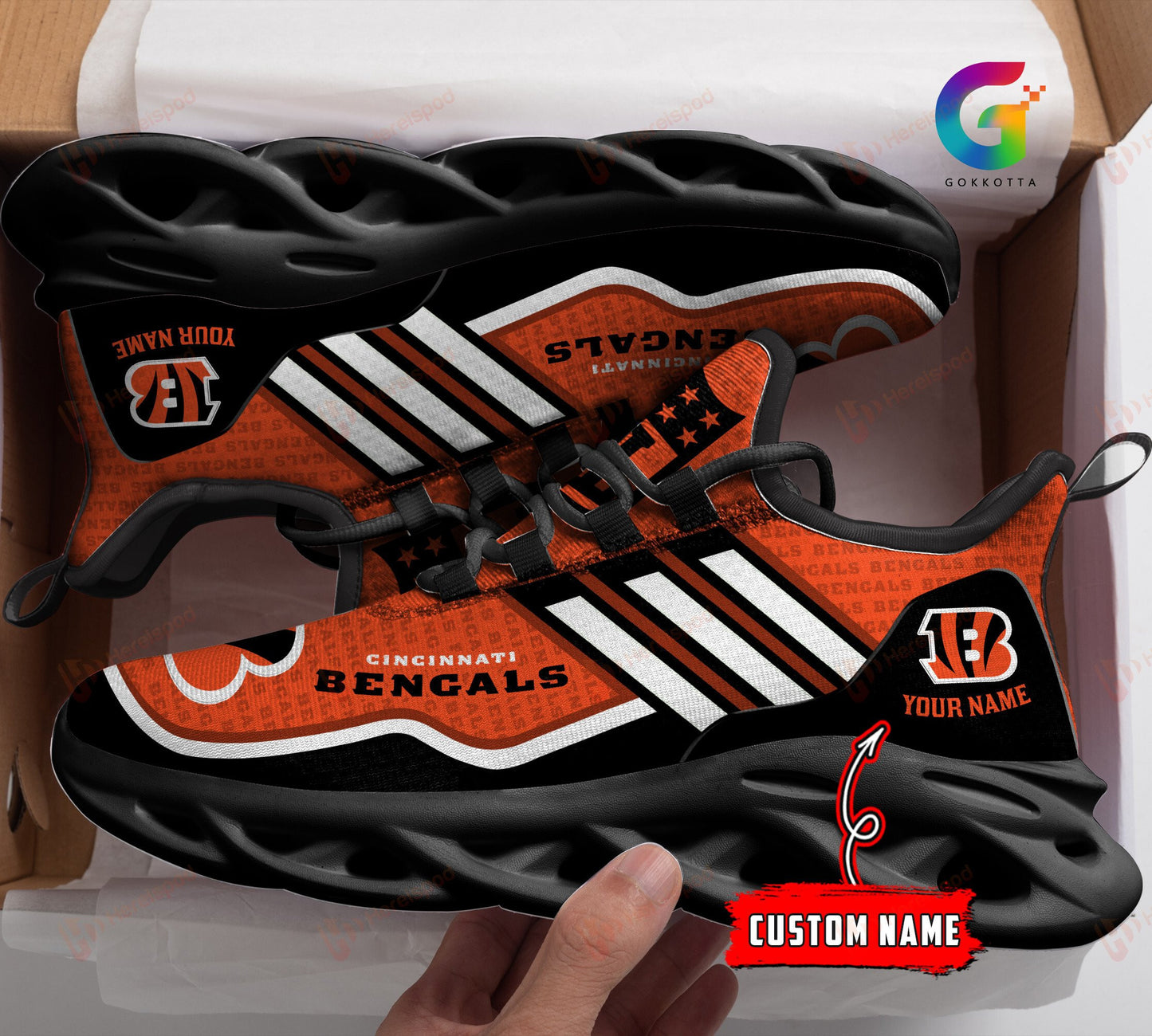 Cincinnati Bengals Personalized Yezy Running Sneakers 128