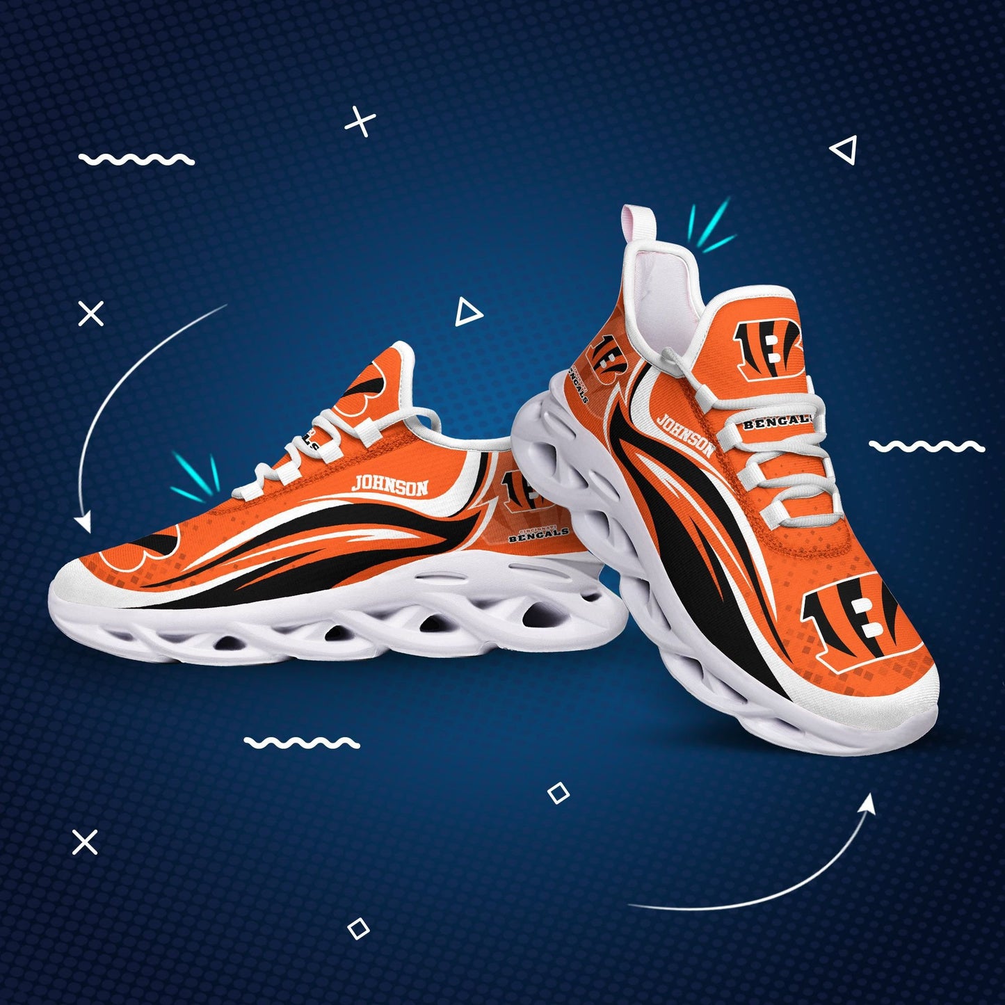 Cincinnati Bengals Personalized Yezy Running Sneakers 392