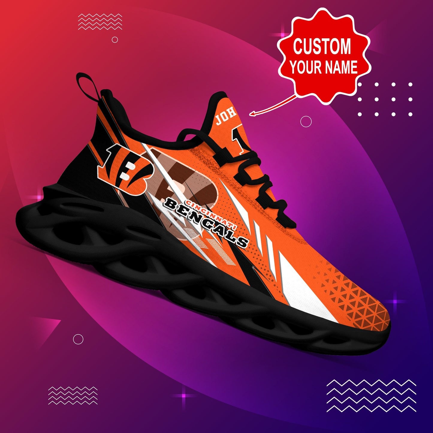Cincinnati Bengals Personalized Yezy Running Sneakers 393