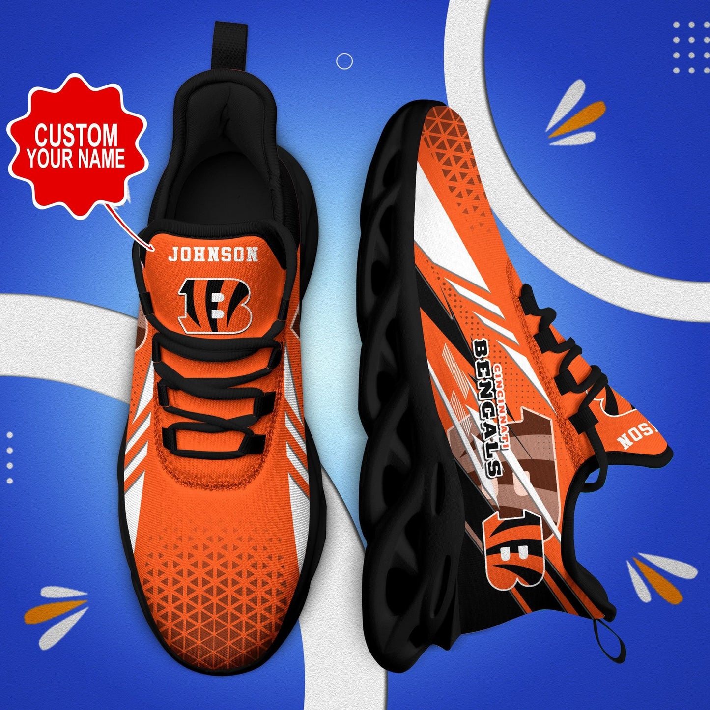 Cincinnati Bengals Personalized Yezy Running Sneakers 393