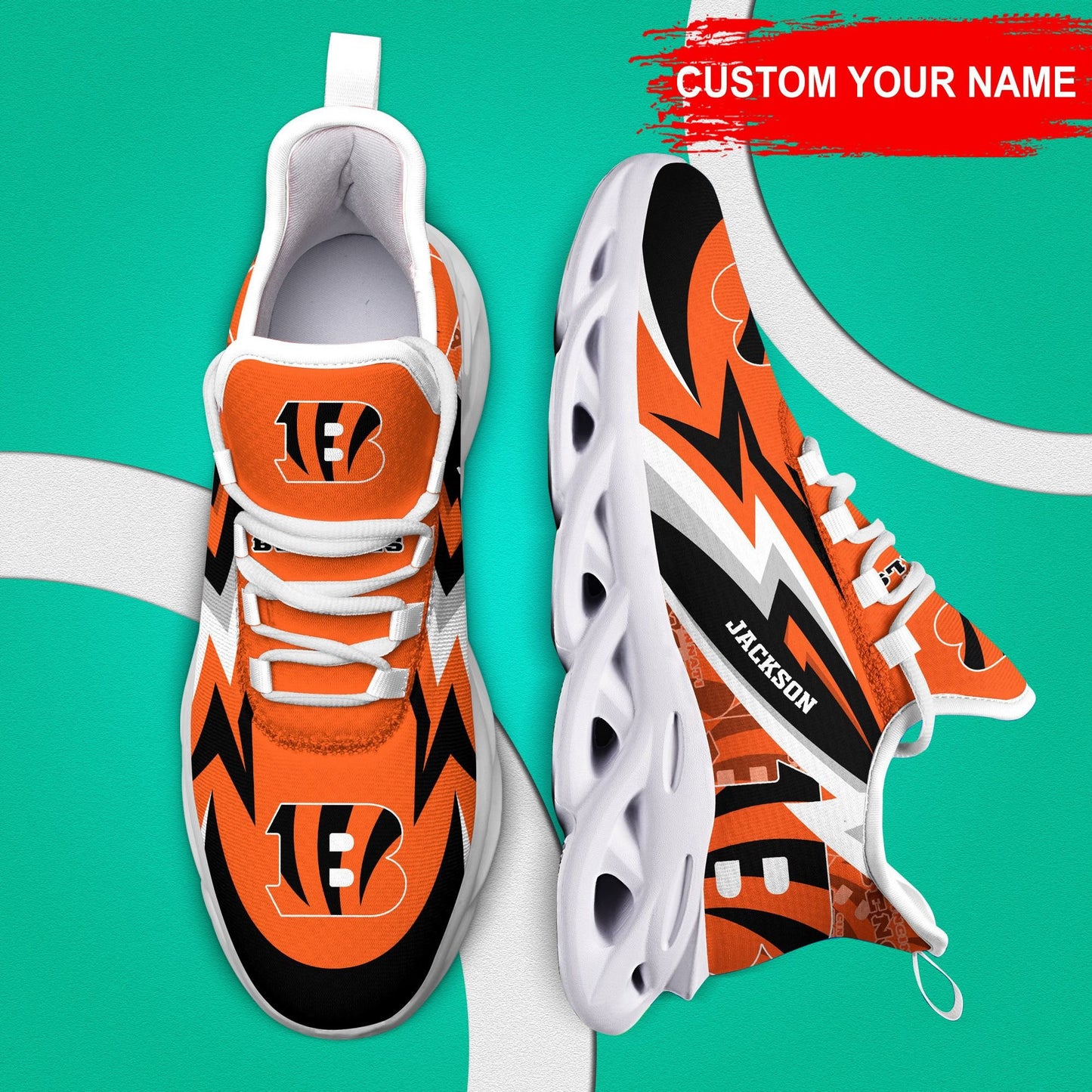 Cincinnati Bengals Personalized Yezy Running Sneakers 394