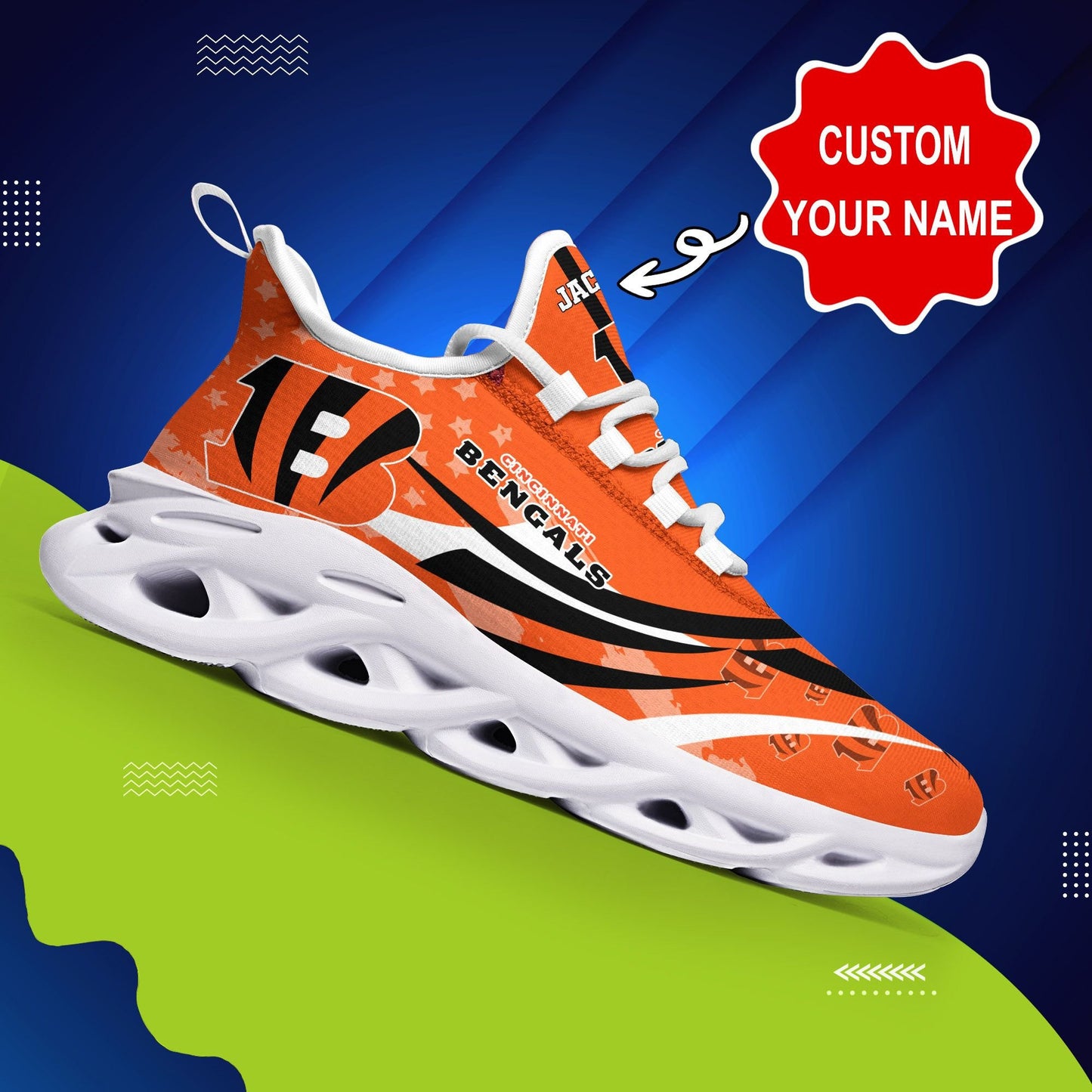 Cincinnati Bengals Personalized Yezy Running Sneakers 395