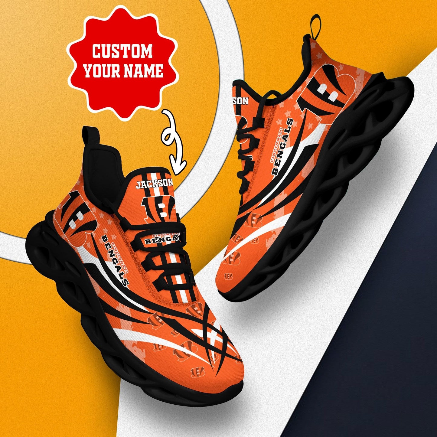 Cincinnati Bengals Personalized Yezy Running Sneakers 395