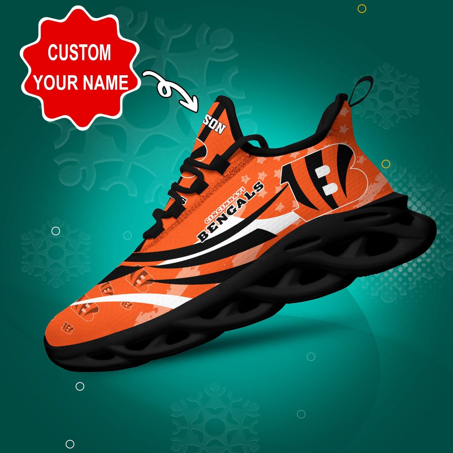 Cincinnati Bengals Personalized Yezy Running Sneakers 395