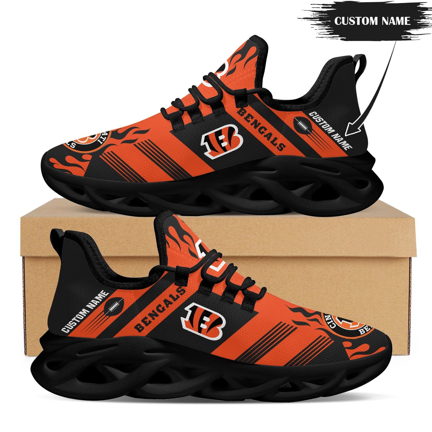 Cincinnati Bengals Personalized Yezy Running Sneakers BB596