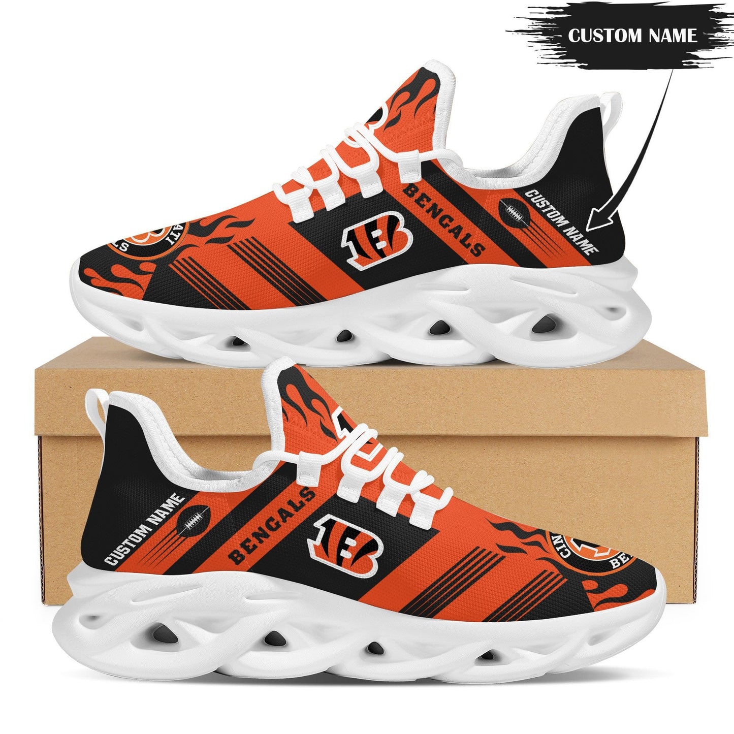 Cincinnati Bengals Personalized Yezy Running Sneakers BB596