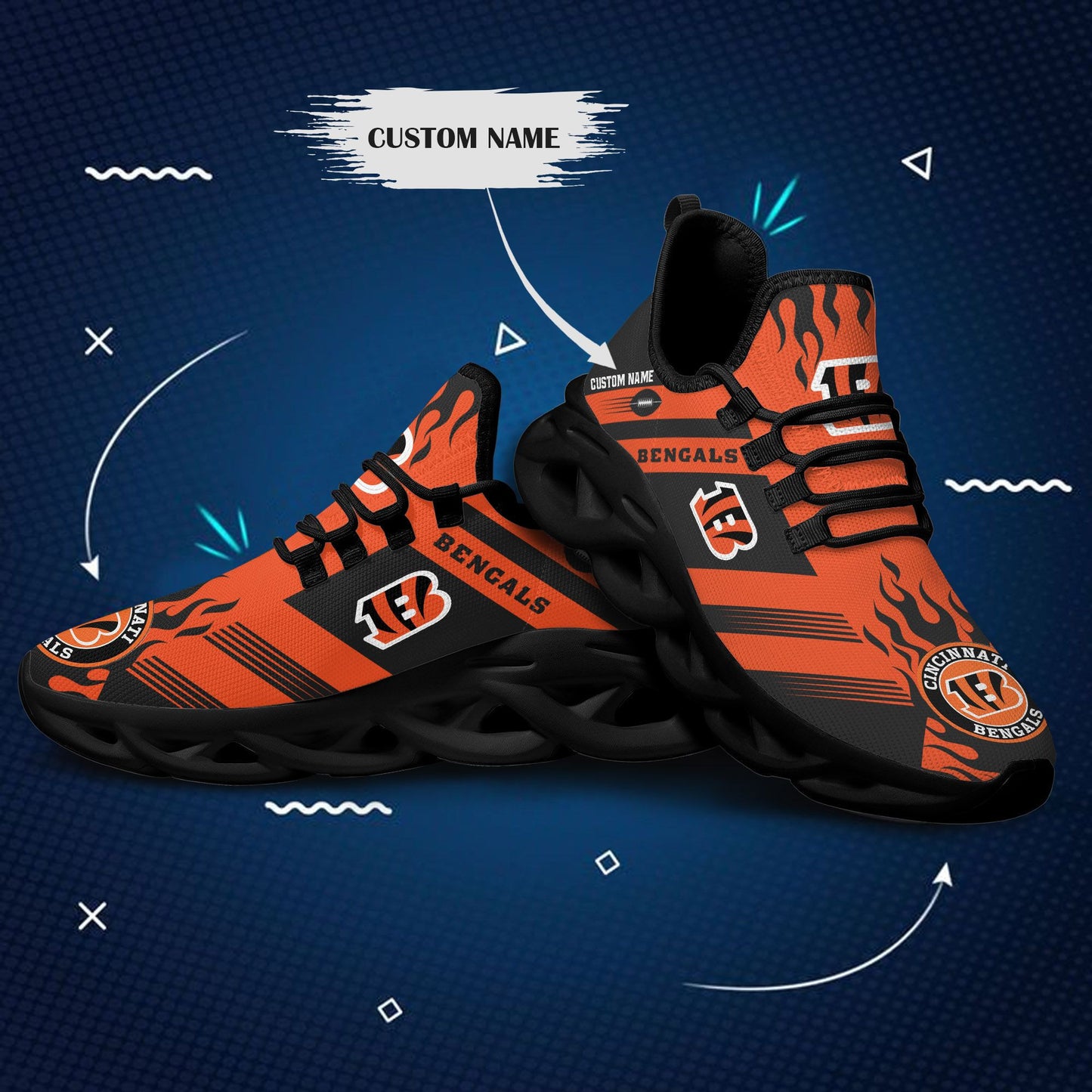Cincinnati Bengals Personalized Yezy Running Sneakers BB596