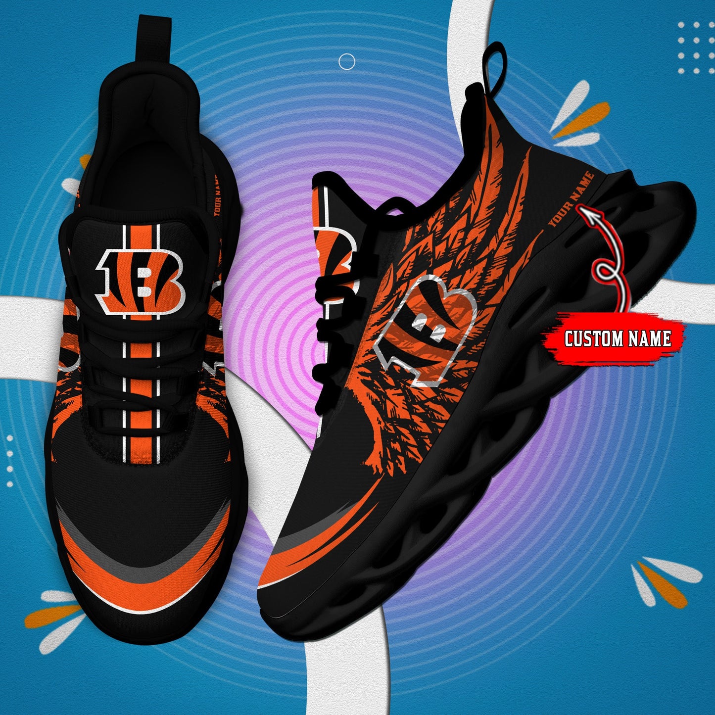 Cincinnati Bengals Personalized Yezy Running Sneakers BB660