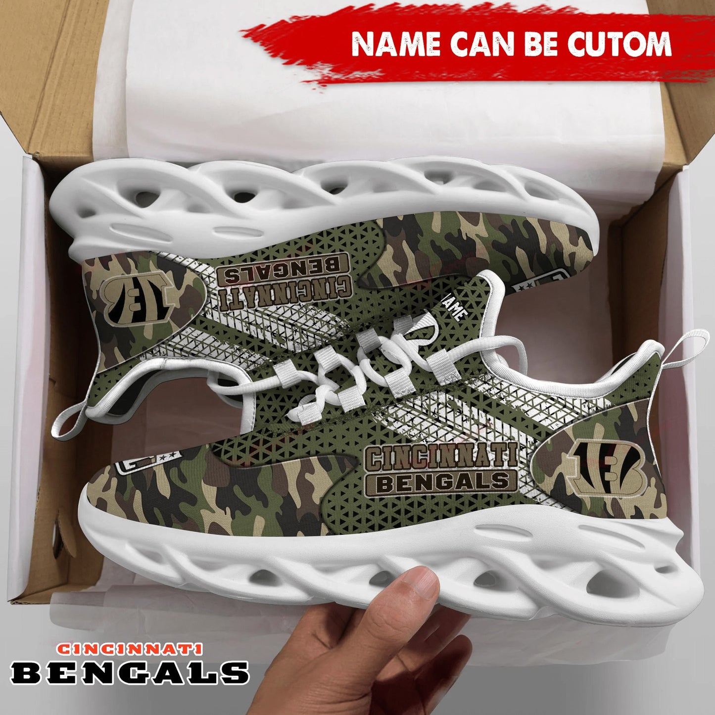 Cincinnati Bengals Personalized Yezy Running Sneakers SPD596