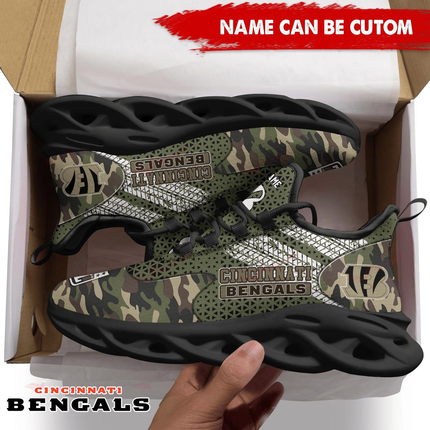Cincinnati Bengals Personalized Yezy Running Sneakers SPD596
