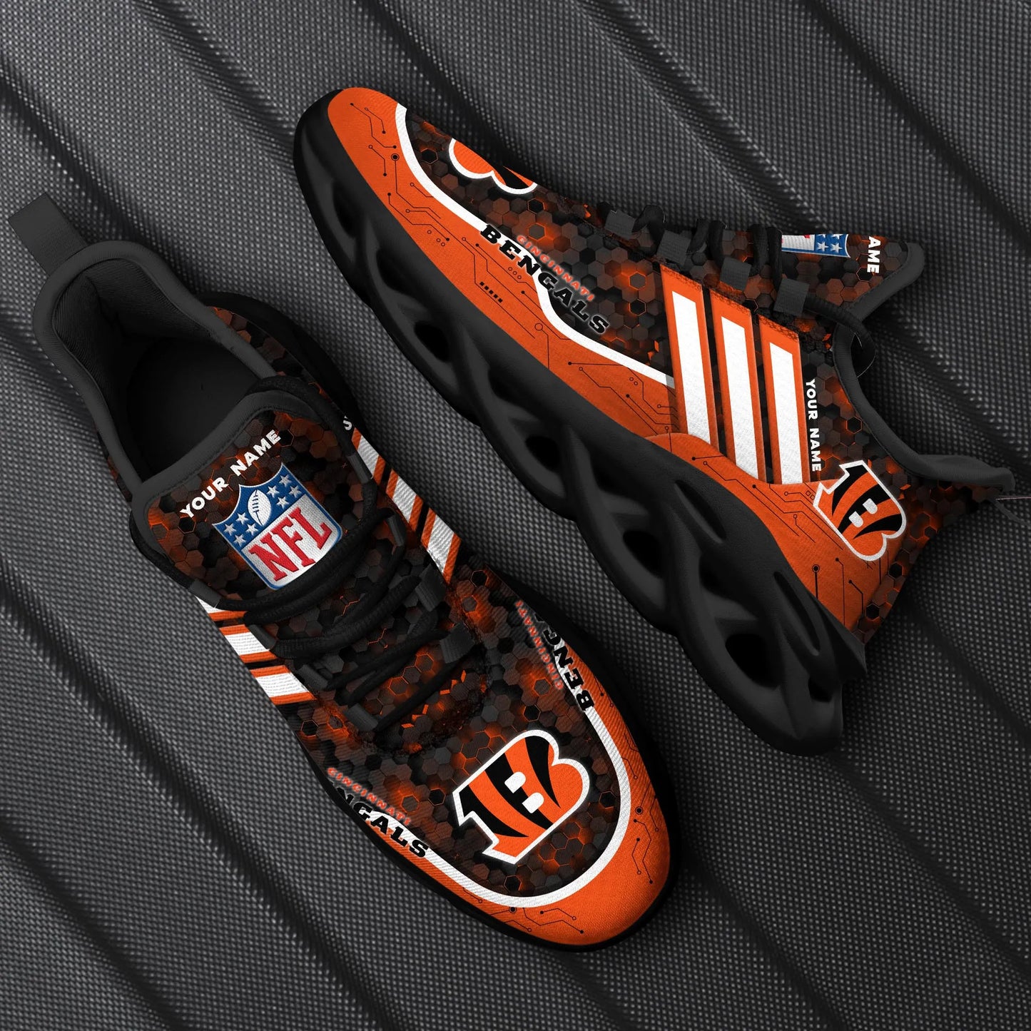 Cincinnati Bengals Personalized Yezy Running Sneakers SPD645