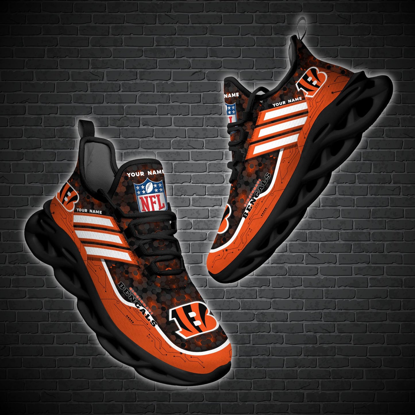 Cincinnati Bengals Personalized Yezy Running Sneakers SPD645