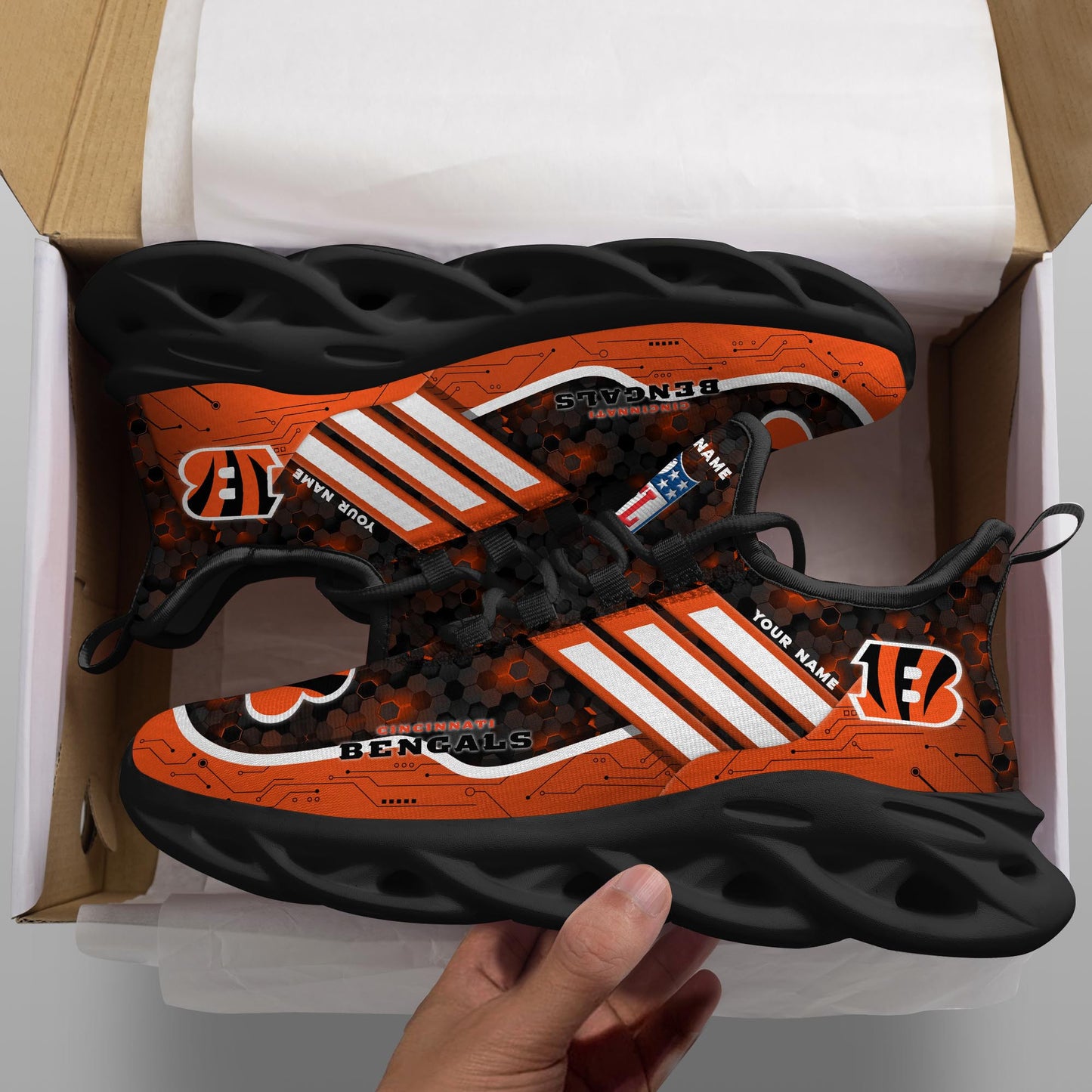 Cincinnati Bengals Personalized Yezy Running Sneakers SPD645