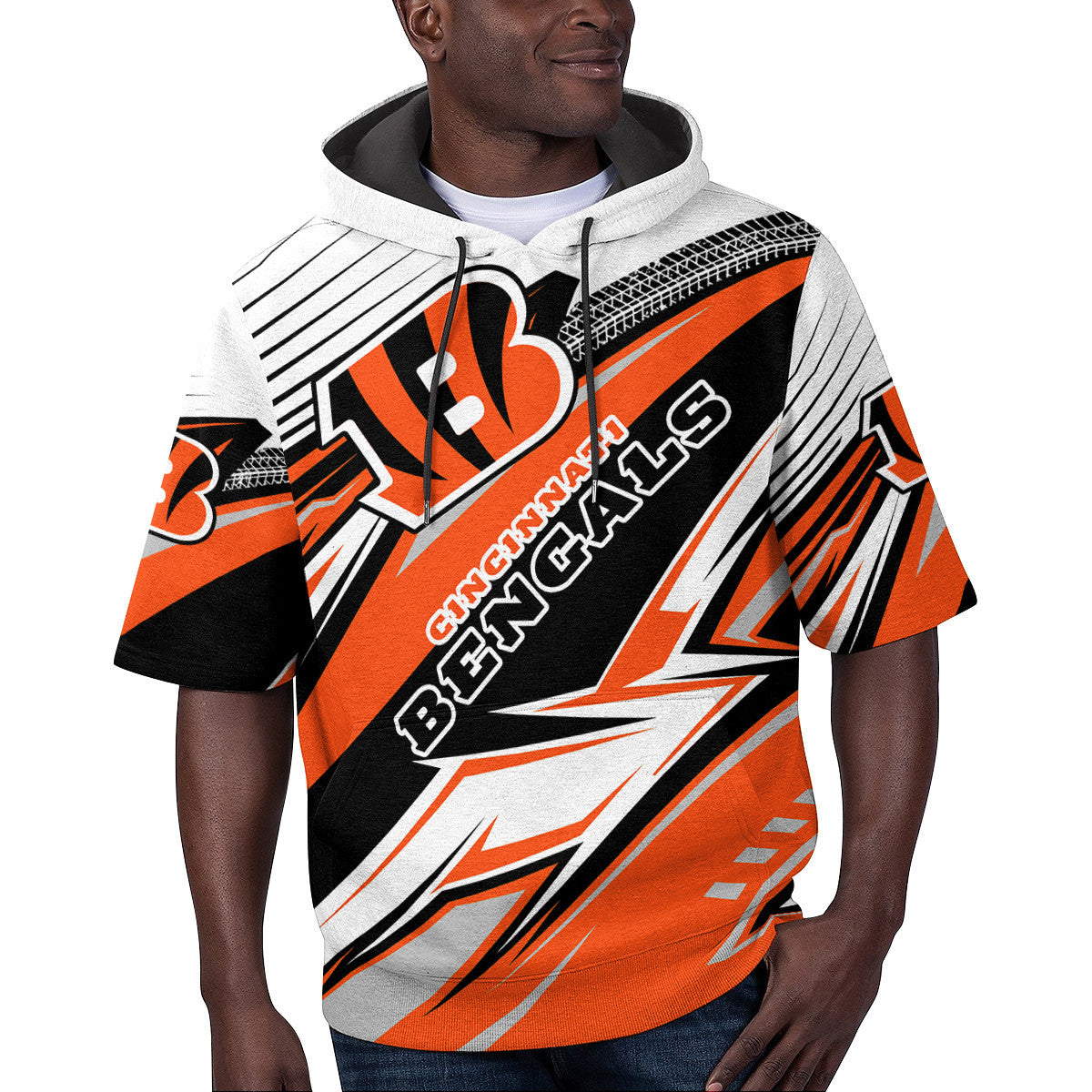 Cincinnati Bengals Short Sleeve Hoodie BG44