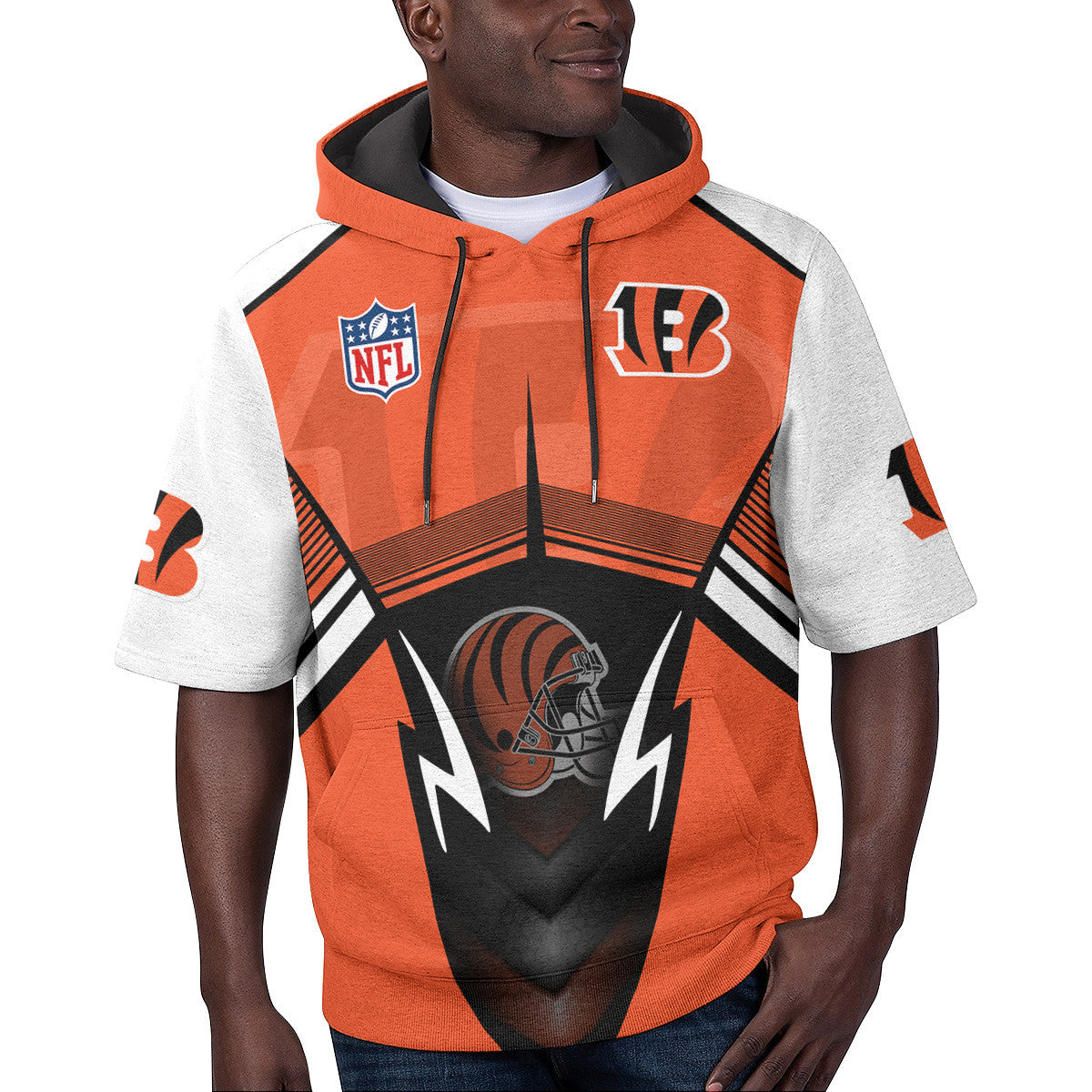 Cincinnati Bengals Short Sleeve Hoodie BG62