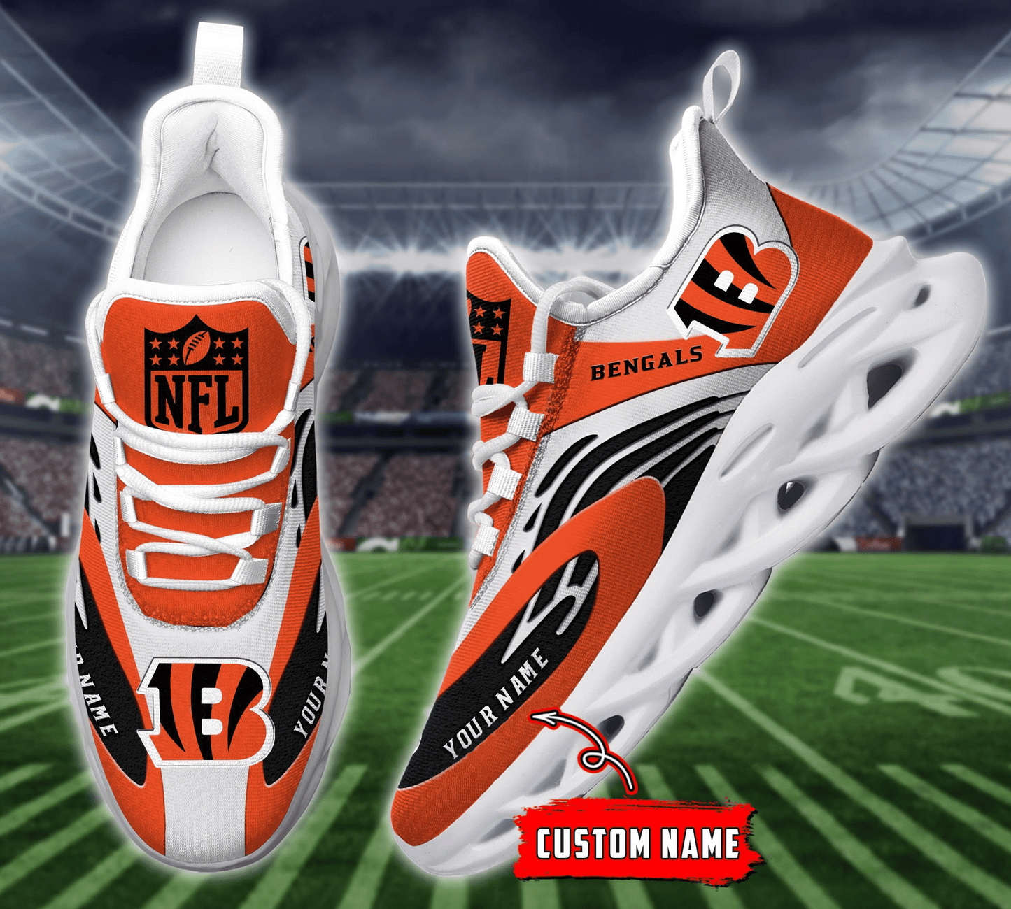 Cincinnati Bengals Yezy Running Sneakers 875