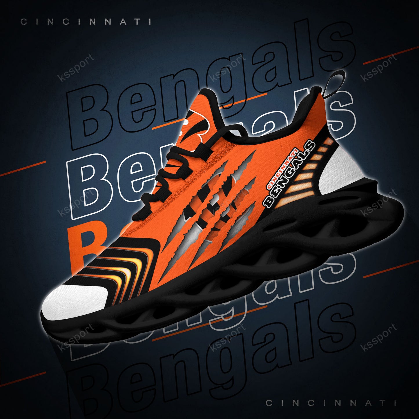 Cincinnati Bengals Yezy Running Sneakers BB420