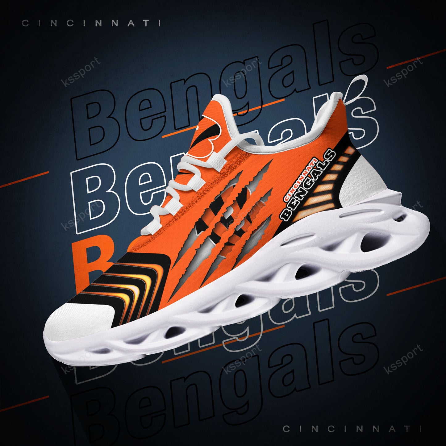 Cincinnati Bengals Yezy Running Sneakers BB420