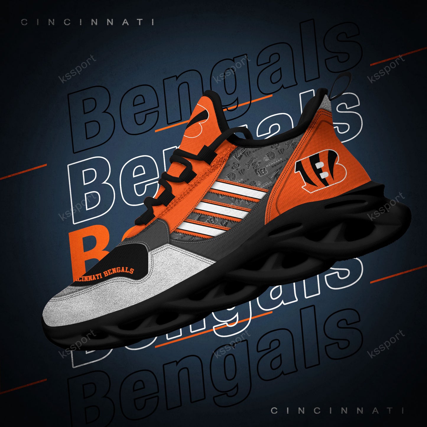 Cincinnati Bengals Yezy Running Sneakers BG741