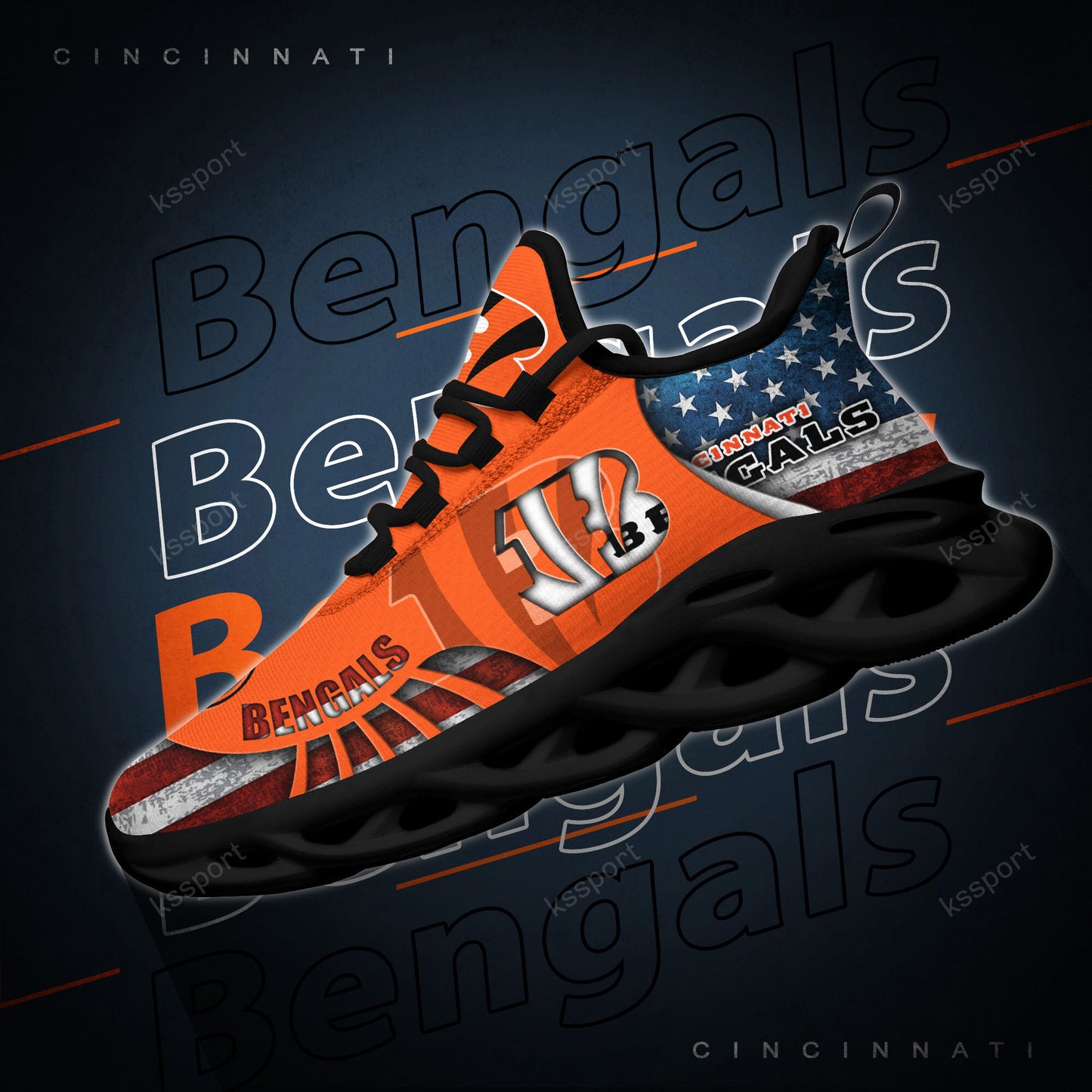 Cincinnati Bengals Yezy Running Sneakers BG810