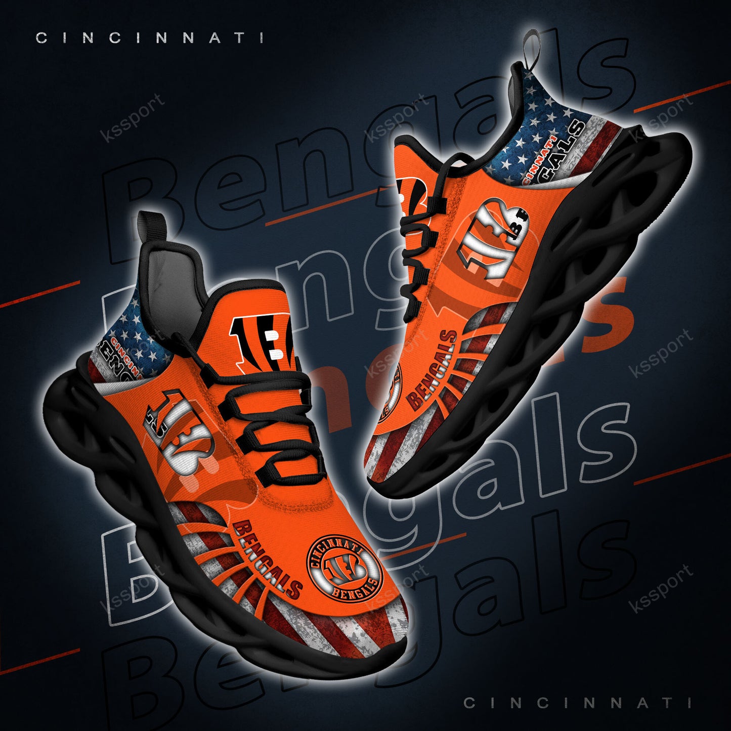 Cincinnati Bengals Yezy Running Sneakers BG810