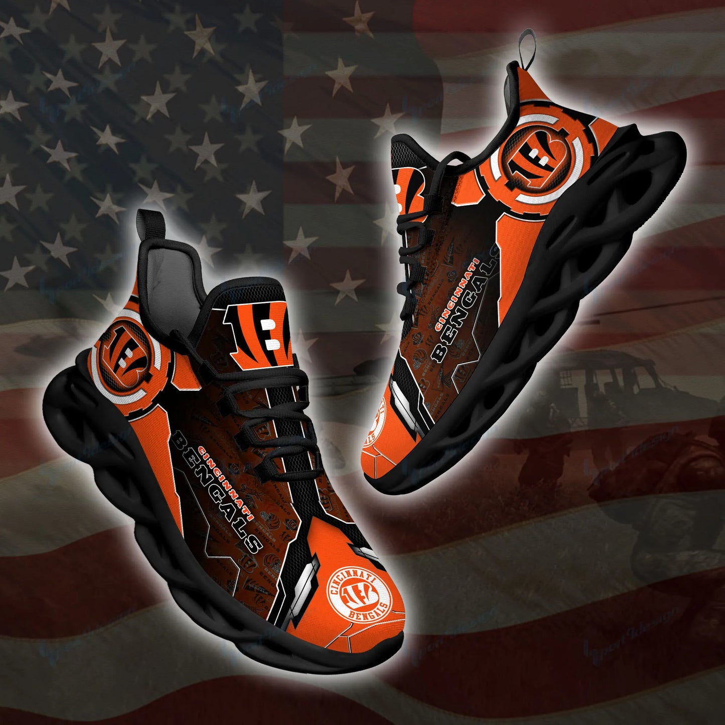 Cincinnati Bengals Yezy Running Sneakers SPD11