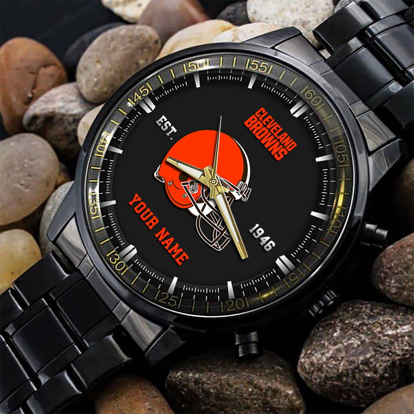 Cleveland Browns Black Fashion Watch Gifts For Sport Fans AZWATCH062
