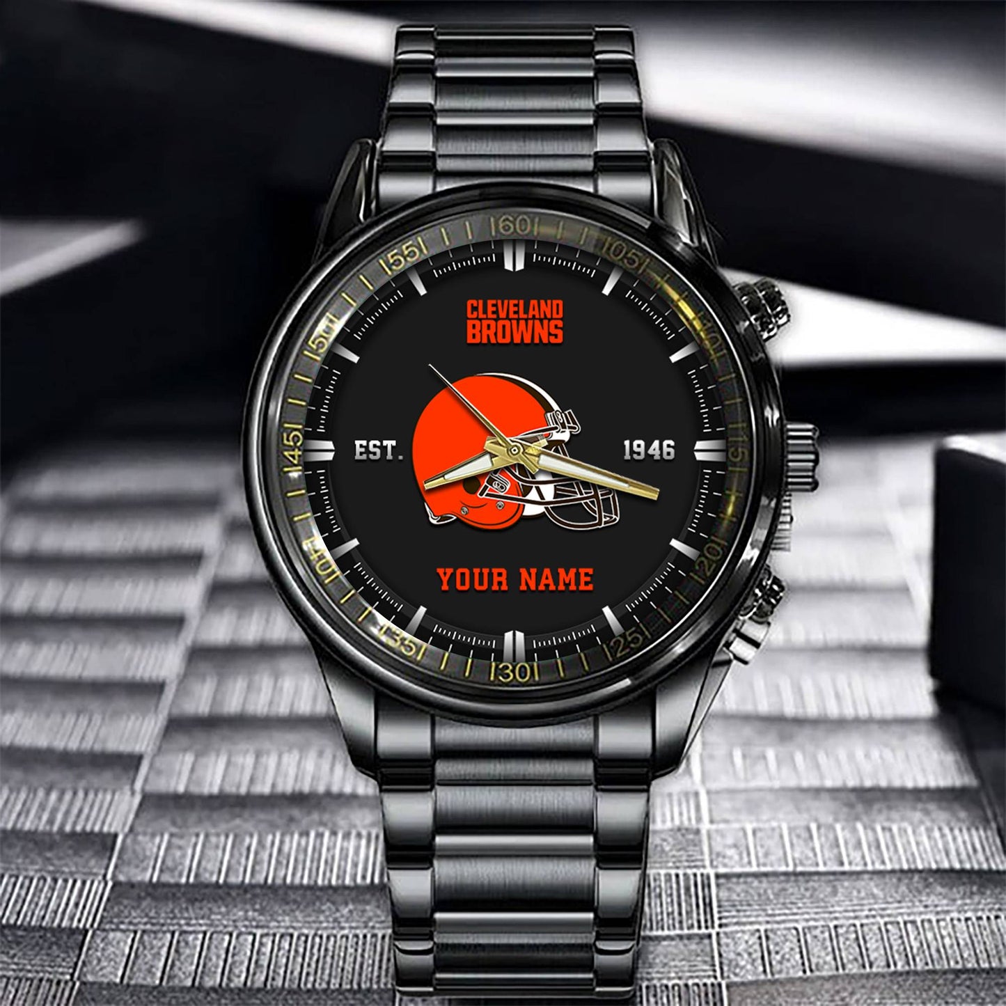 Cleveland Browns Black Fashion Watch Gifts For Sport Fans AZWATCH062