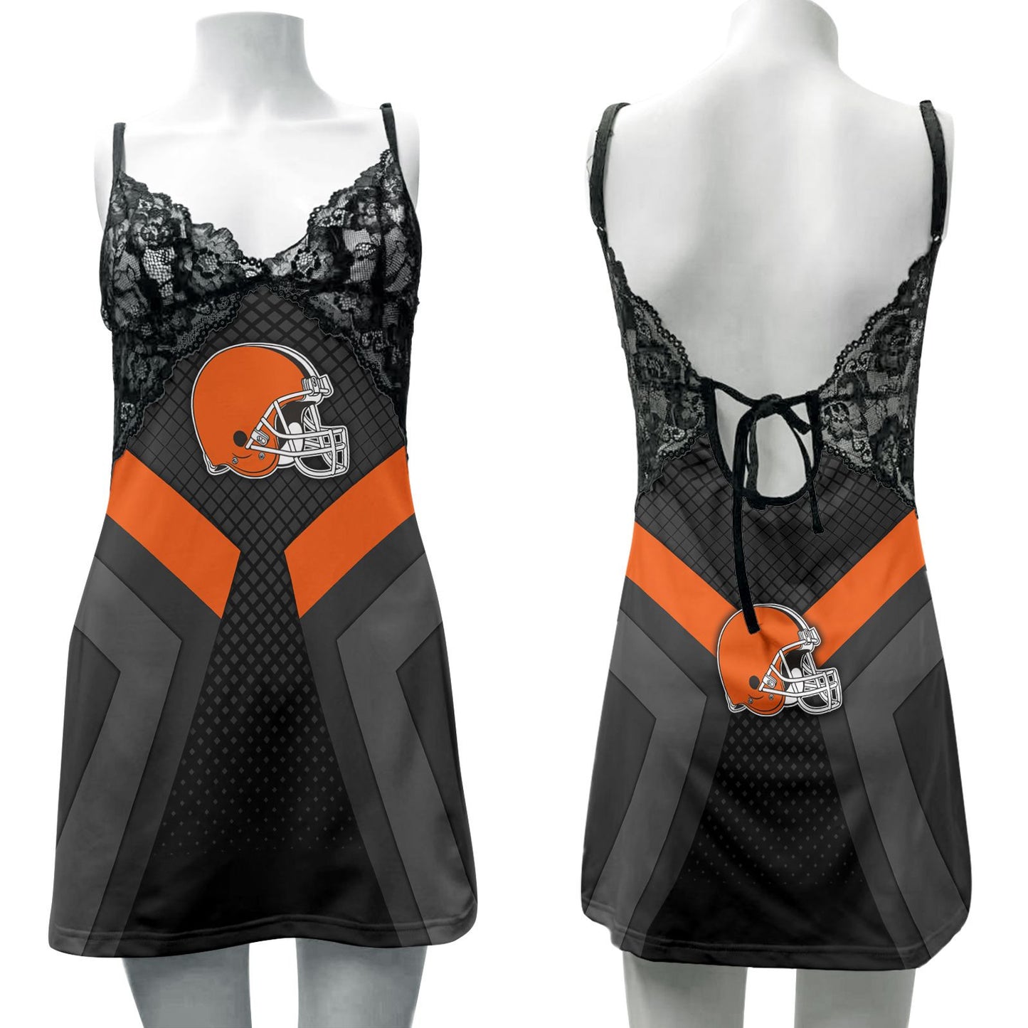 Cleveland Browns Lace Back Strap Slip Dress 149