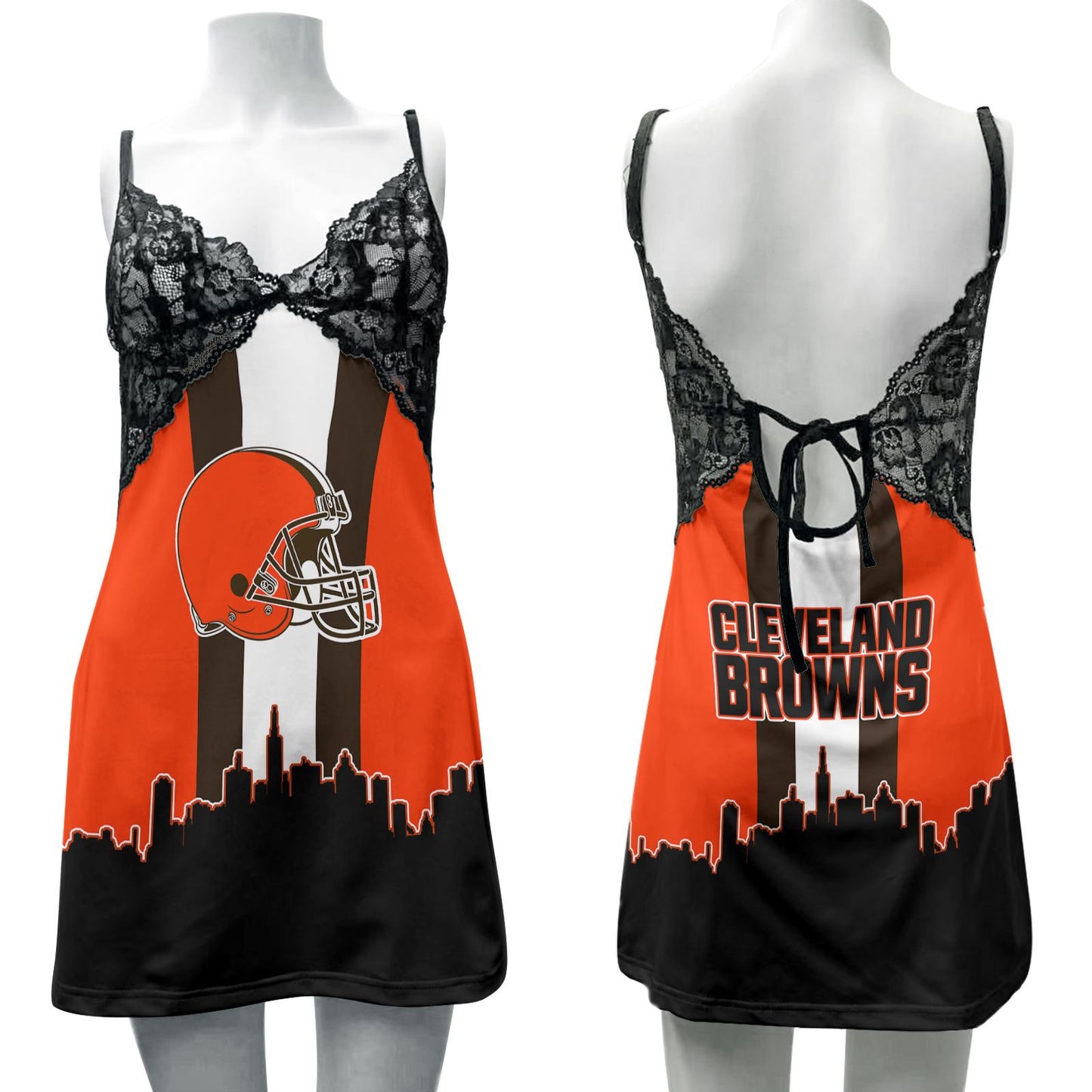 Cleveland Browns Lace Back Strap Slip Dress 185