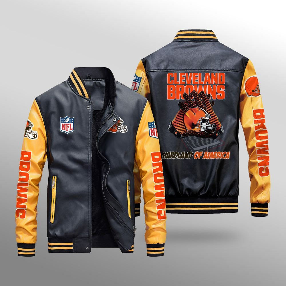 Cleveland Browns Leather Bomber Jacket BG40