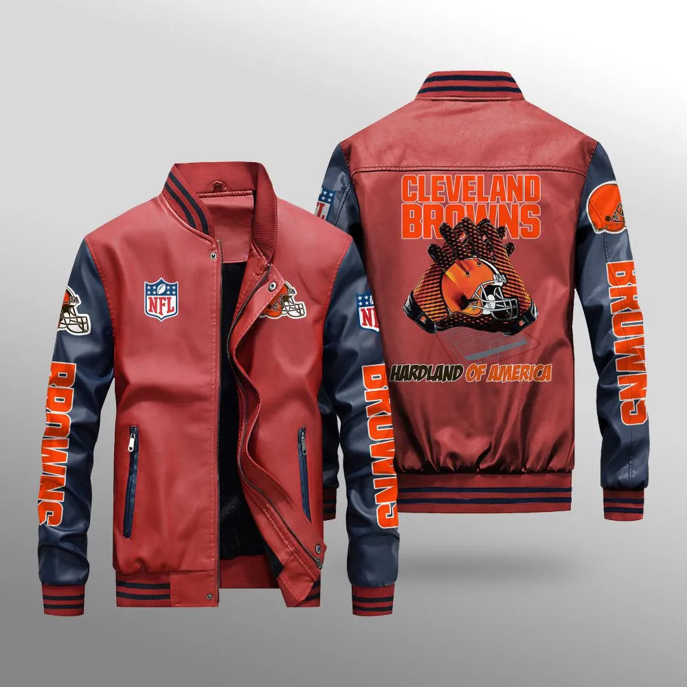 Cleveland Browns Leather Bomber Jacket BG40