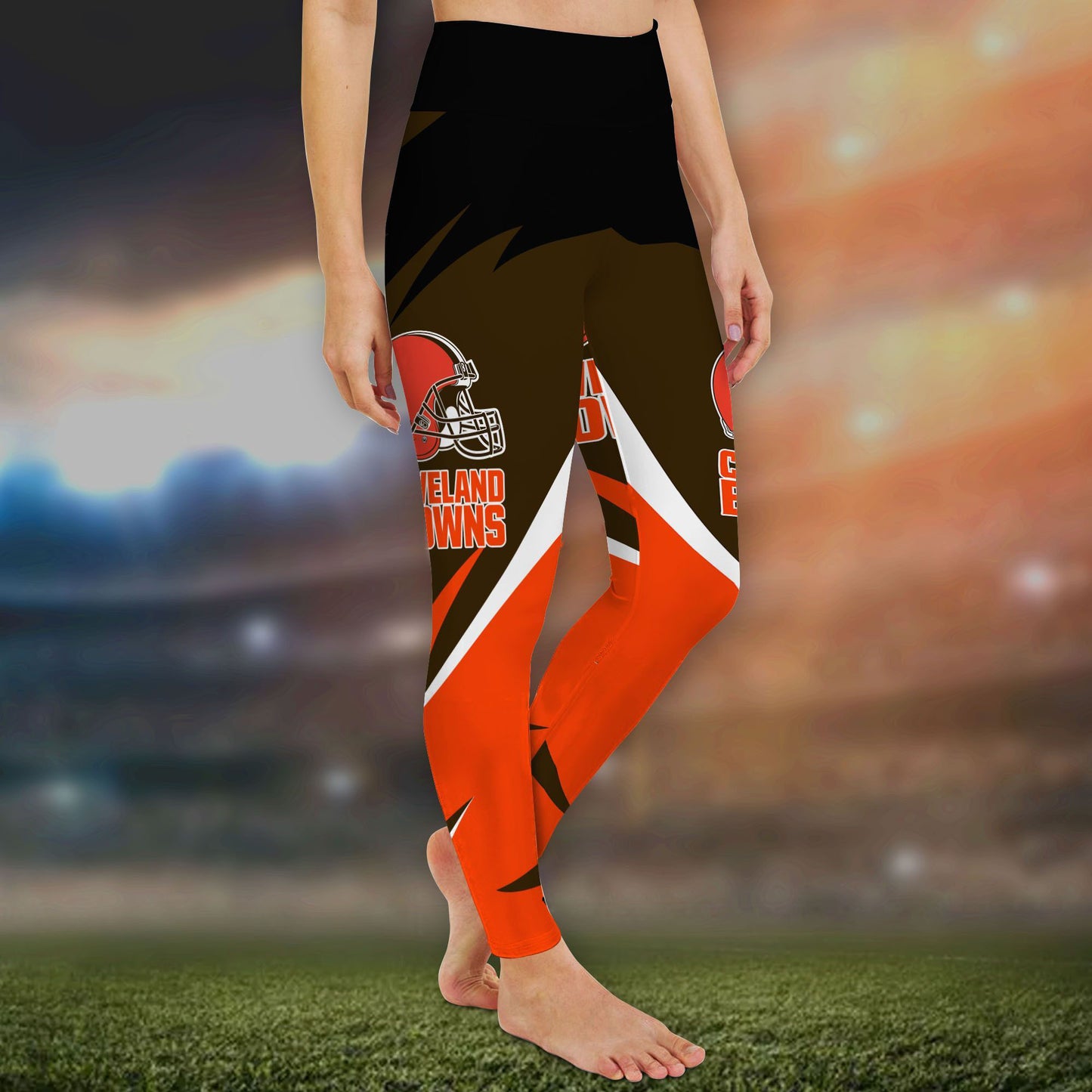 Cleveland Browns Leggings And Criss Cross Tank Top BG79