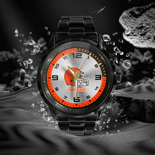 Cleveland Browns Black Fashion Watch Gifts For Sport Fans AZWATCH008