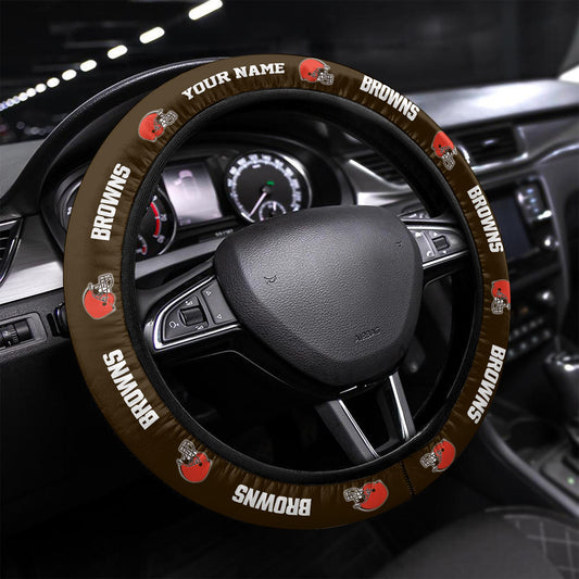 Cleveland Browns Personalized 3D Steering Wheel Cover 71
