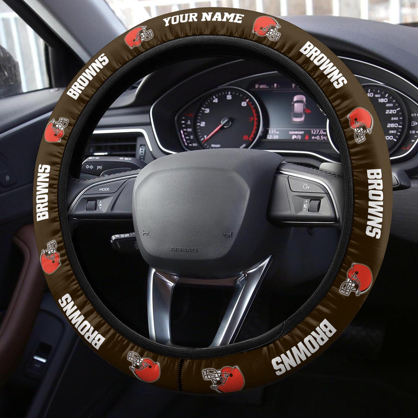 Cleveland Browns Personalized 3D Steering Wheel Cover 71