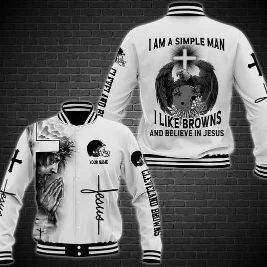 Cleveland Browns Personalized Baseball Jacket 65