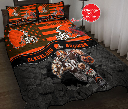 Cleveland Browns Personalized Quilt Set BG08
