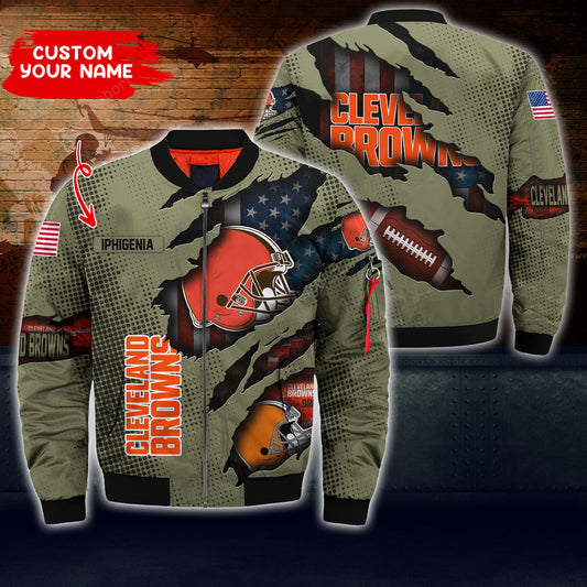 Cleveland Browns Personalized Thick Bomber Jacket CS47