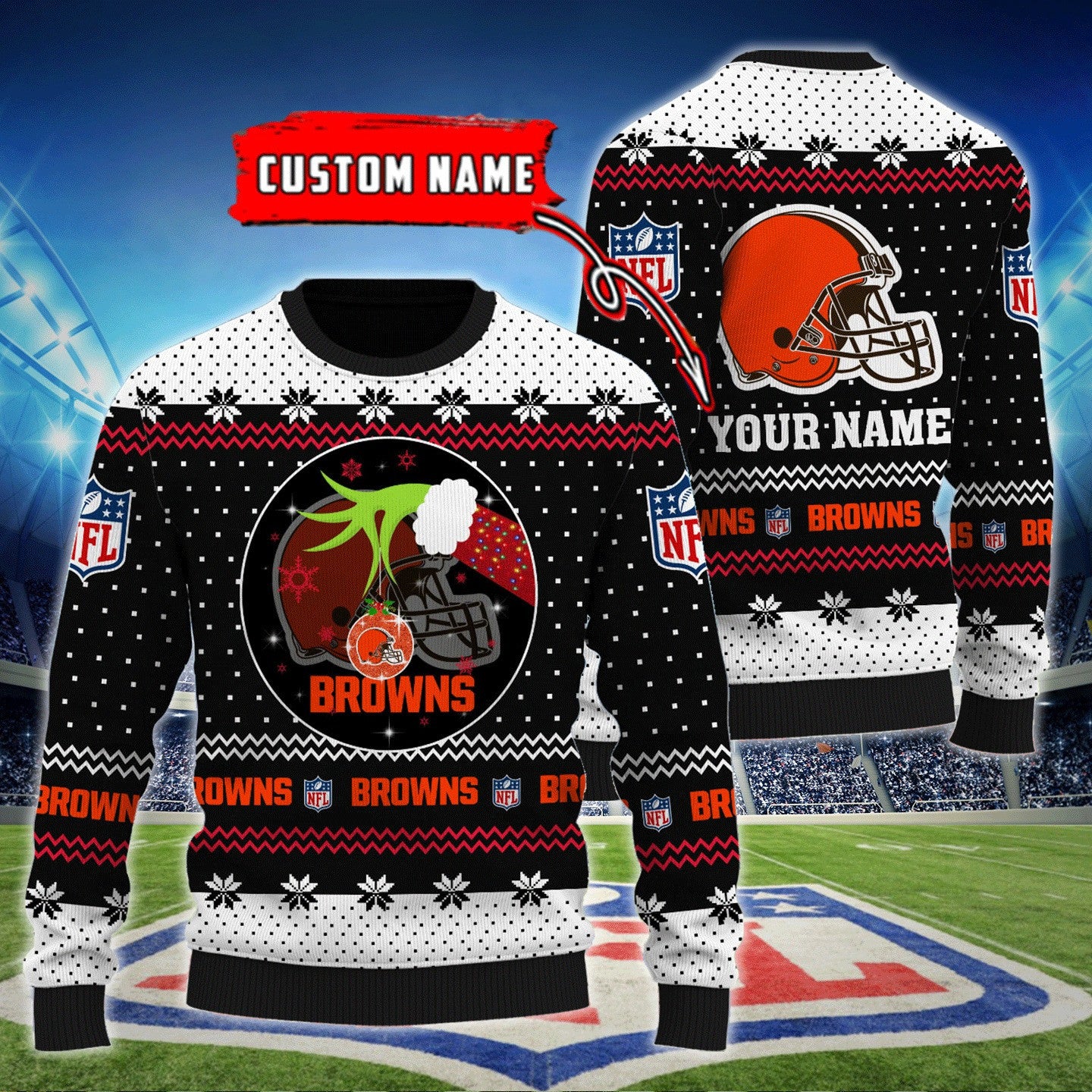 Cleveland Browns Personalized Woolen Sweater BG42
