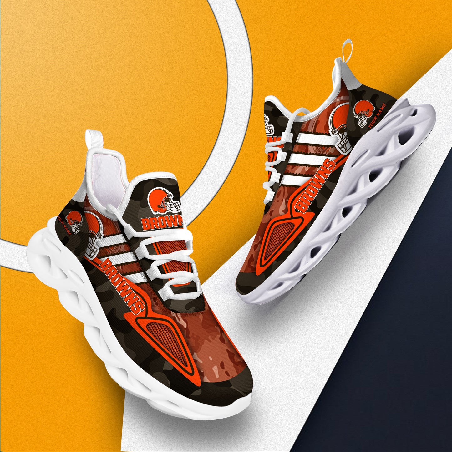 Cleveland Browns Personalized Yezy Running Sneakers BB239