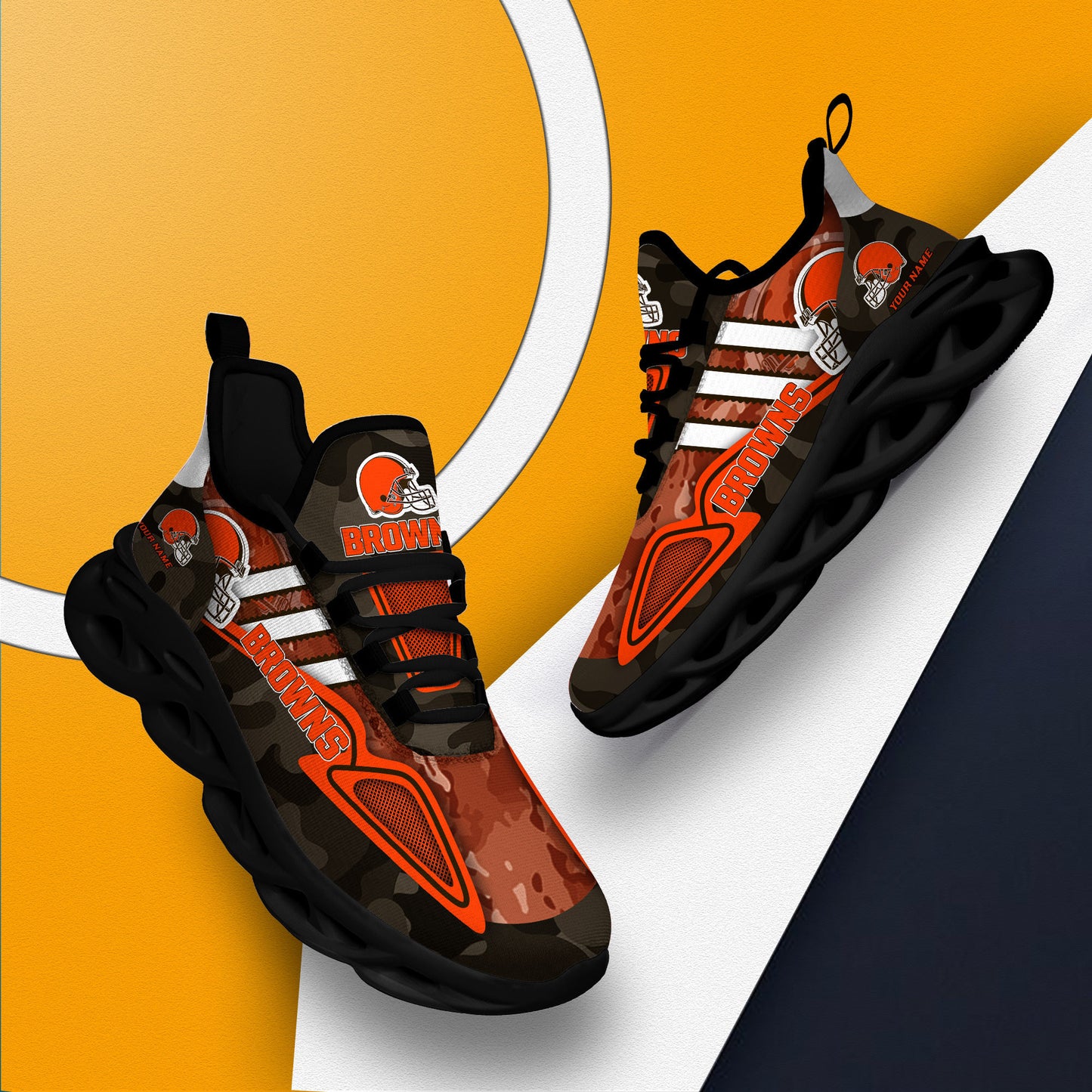 Cleveland Browns Personalized Yezy Running Sneakers BB239