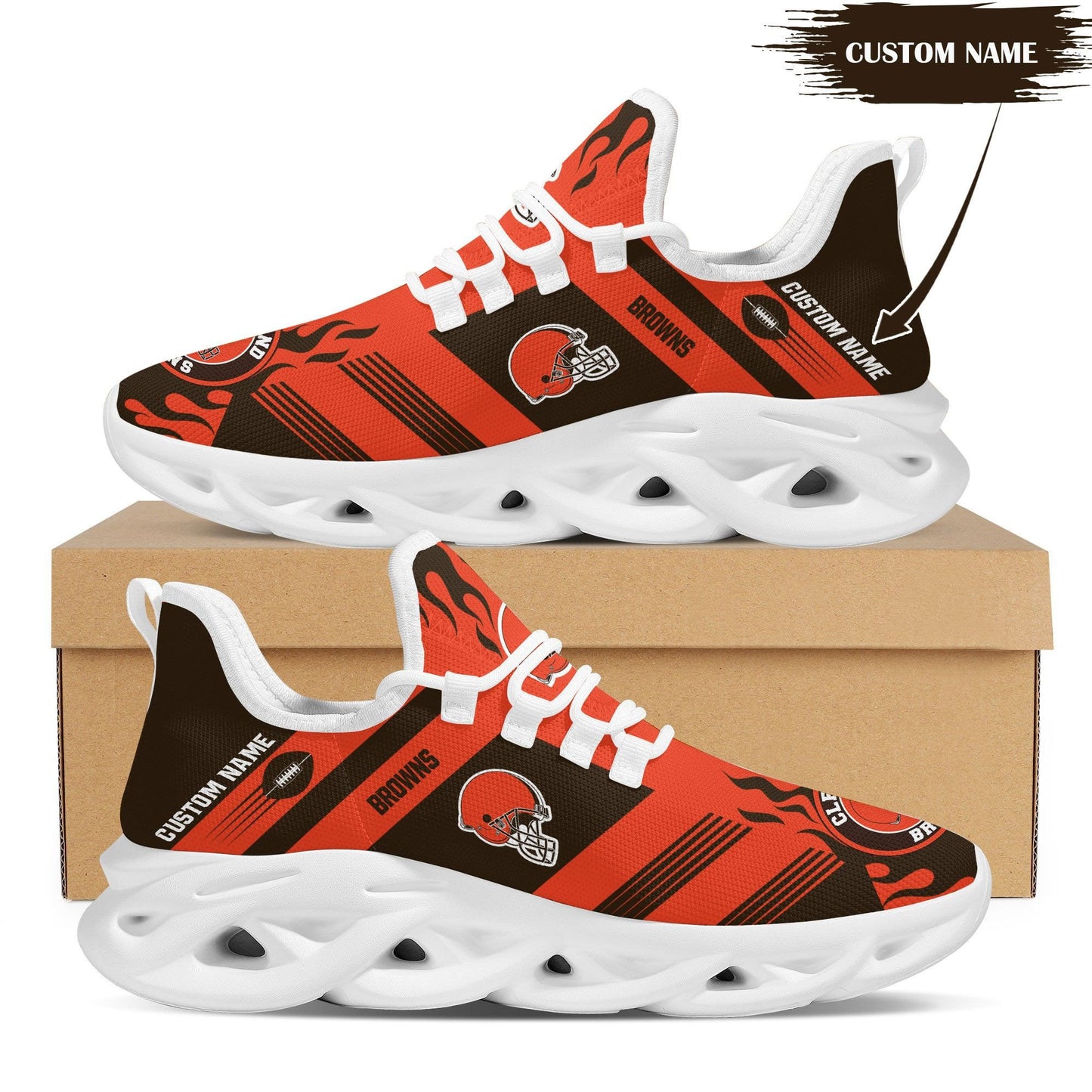 Cleveland Browns Personalized Yezy Running Sneakers BB598